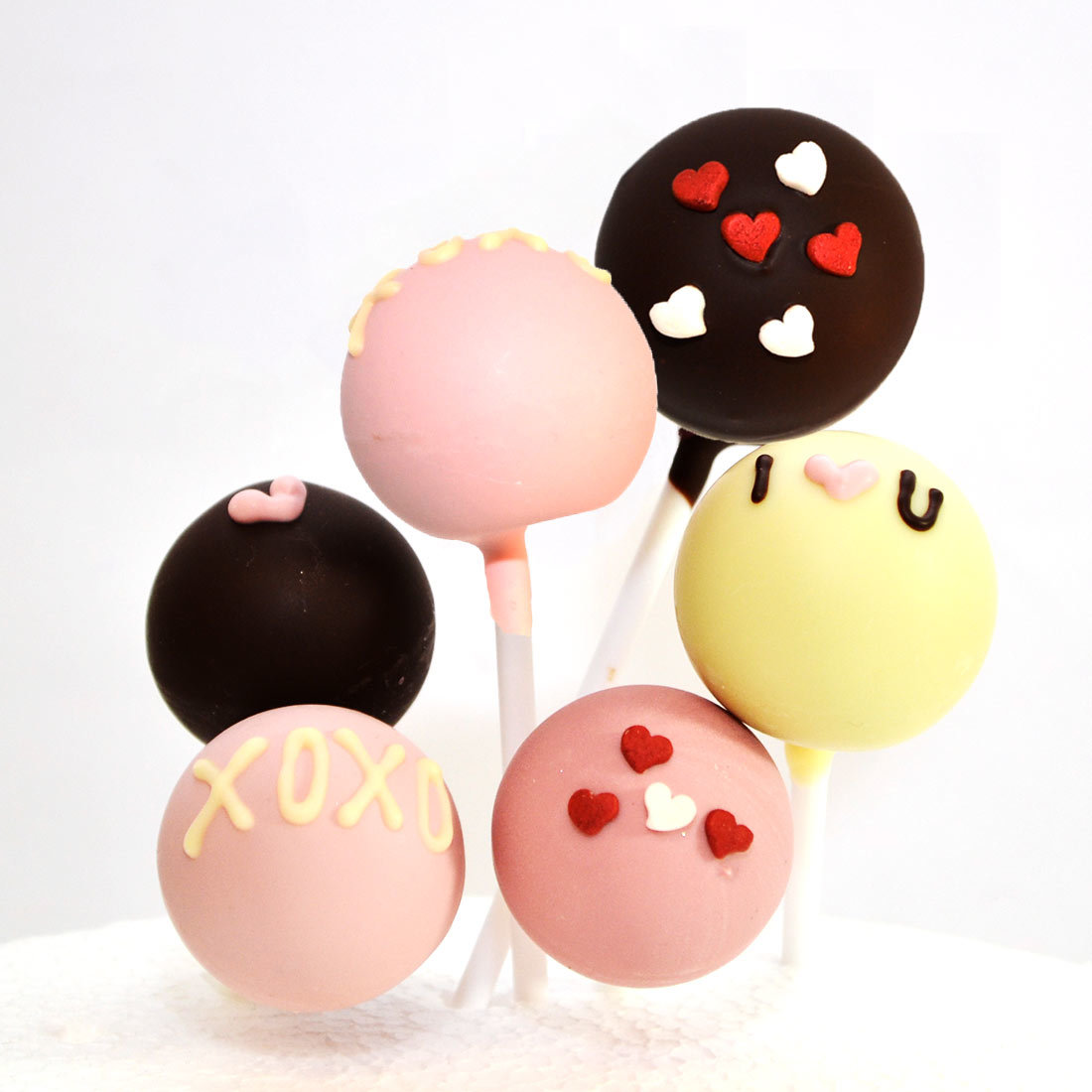 Valentinstag Geschenkbox 6+1 Praliné Pops