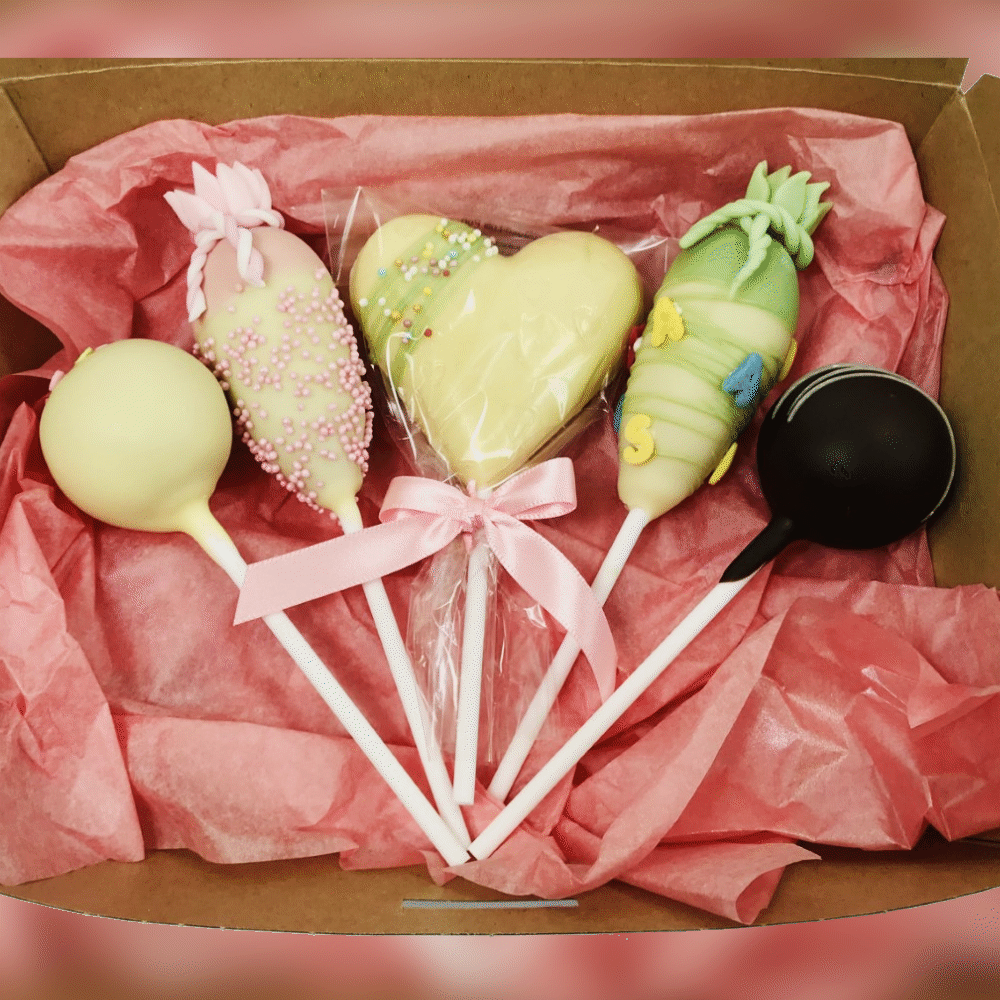 Einschulungs-Box 4 Cake Pops + Herz-Lolli